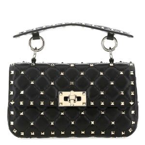 Valentino ROCKSTUD SPIKE NAPPA LEATHER BAG Black